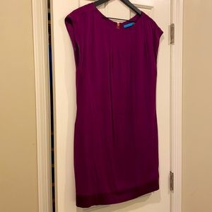 Silk Mini Dress in Deep Pink Jewel Tone